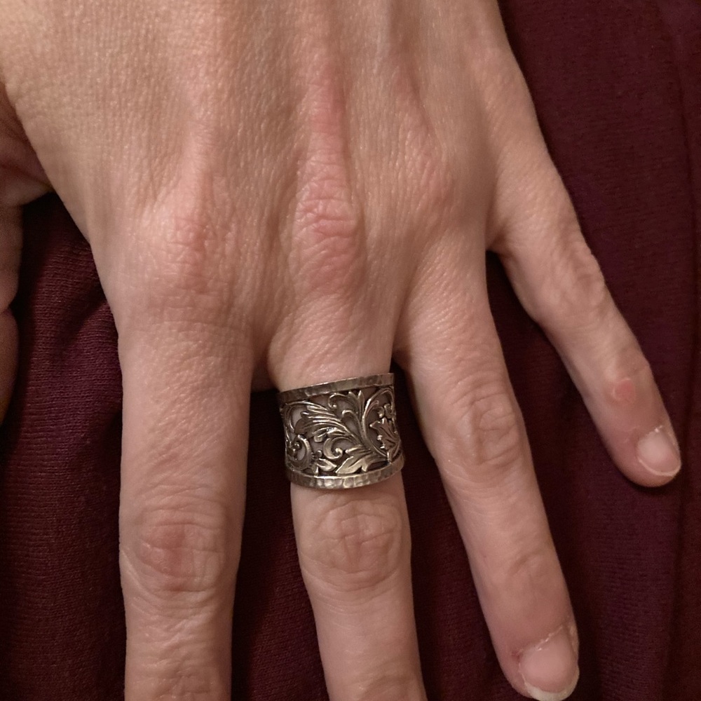 Filigree silver ring.